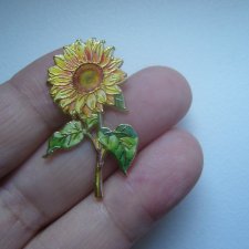 METALOWA EMALIOWANA PIN PRZYPINKA SŁONECZNIK