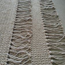 Dywanik/ chodnik ręcznie robiony na szydełku z sznurka bawełnianego w kolorze Natural Grey