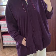Fioletowa bluza z kapturem JMS rozpinana kieszenie plus size  8XL / 56 / 28