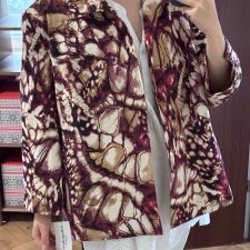Wzór marmurkowy marynarka Alfred Dunner 24W Plus Size krótki rękaw oversize  6XL / 52 / 24