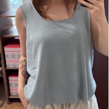 Błękitny top bez rękawów Lane Bryant 26/28 Plus Size dzianina oversize 4XL / 48 / 20