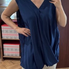 Niebieska bluzka bez rękawów Avenue 30/32 Plus Size z wiązaniem przód 9XL / 58 / 30