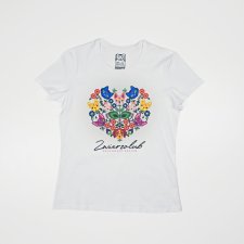 T-shirt damski - Zwierzolub - pieski kotki - wzór folkowy - M