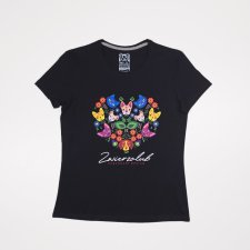 T-shirt damski - Zwierzolub - pieski kotki - wzór folkowy - XXL