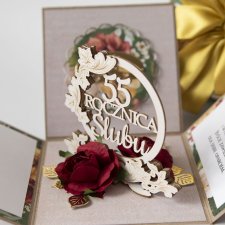55 rocznica ślubu, szmaragdowe gody, exploding box, kartka 3d