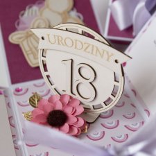 Pudełeczko prezent na 18 urodziny kartka 3d