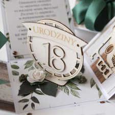 Pudełeczko prezent na 18 urodziny kartka 3d