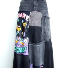 długa czarna spódnica denim r.38