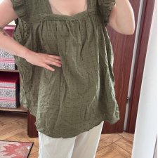 Khaki top bez rękawów Lane Bryant 28 Plus Size koronkowe ramiączka 8XL / 56 / 28