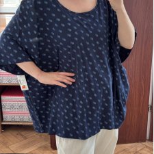 Granatowa bluzka w kropki Catherines 5X Plus Size oversize 9XL / 58 / 30