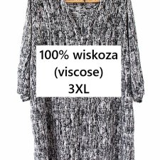 Sukienka plus size wiskoza XXXL czarno-biała