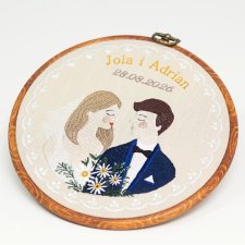Ślubna, indywidualna dedykacja, haft w oprawie vintage