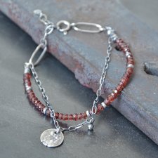 Bransoletka z granatów mozambijskich i srebra 925