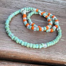 SUMMER VIBE * BOHO * koraliki * ETNO * letni kolorowy naszyjnik * folk * szałwiowa zieleń