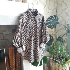 Koszula czerń & beż L XL