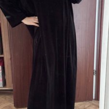 Czarna welurowa sukienka maxi z kwadratowym dekoltem – Lane Bryant 7XL / 54 / 26