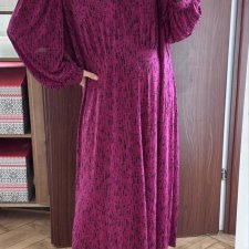 Adorne Woman Fioletowa Sukienka Midi Plus Size 24W
