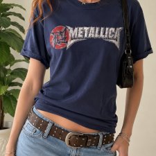 Vintage Metallica 2003 Granatowy T-shirt Giant Licensed M Uniseks