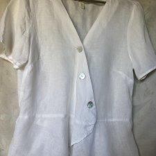 100 % Linen fantastyczna kobieca bluzka lniana z baskinką