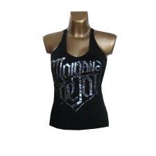 Czarny Top Nadruk M