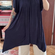 BloomChic Granatowa Tunika Asymetryczna Plus Size 30 9XL / 58 / 30