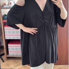 Torrid Czarna Bluzka Cold Shoulder Plus Size 5 8XL / 56 / 28