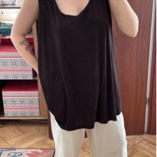 Terra & Sky Czarny Top Bez Rękawów Plus Size 8XL / 56 / 28
