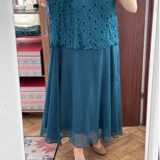 Roaman's Błękitna Koronkowa Sukienka Plus Size 6XL / 52 / 24
