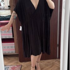 Amazon Essentials Czarna Sukienka Kopertowa Plus Size 9XL / 58 / 30