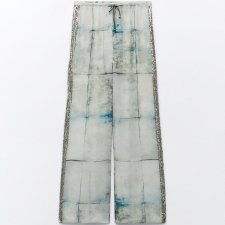 ZARA - SPODNIE Z NADRUKIEM I CEKINAMI - XS