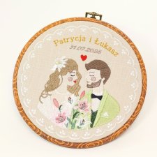 Ślubna, indywidualna dedykacja, haft w oprawie vintage