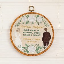 Ślubne podziękowania dla Rodziców haft w oprawie ok 20 cm
