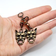 Kolczyki swarovski mosiądz maska demon hannya