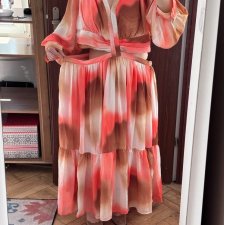 Ashley Stewart Sukienka Maxi Ombre Plus Size 26/28 7XL / 54 / 26