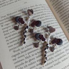 Kolczyki z gliny polimerowej smoki z księżycami