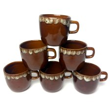 Komplet 6 kubków filiżanek Mirostowice PRL Piana Polski design kubek filiżanka Rzadkość!