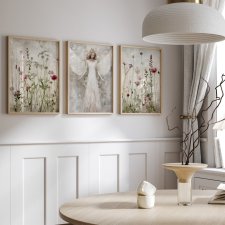 Zestaw Plakatów 3x 30x40 cm Łąka i Anioł  tryptyk (set267)