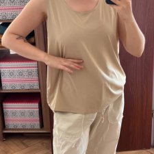 Beżowa koszulka Chico's na ramiączkach basic elegancka klasyczna XXL / 44 / 16