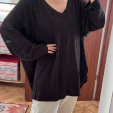 Sonoma czarna bluzka 100% bawełna dekolt V Plus Size 9XL / 58 / 30