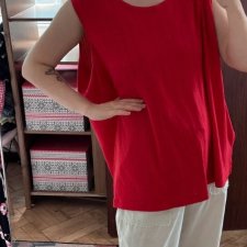 Liz&Me bawełniana bluzka ażurowa fuksja róż Plus Size 8XL / 56 / 28