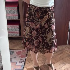Worthington zwiewna spódnica paisley boho Plus Size 24W XXL 3XL szyfonowa 6XL / 52 / 24