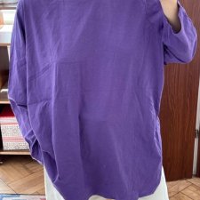 Woman Within Bluzka Bawełniana Fioletowa Basic Plus size