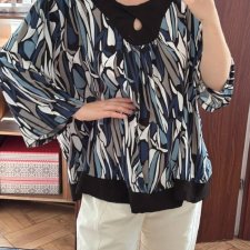 Studio 1940 Bluzka w Niebieski Print Plus Size 30/32 9XL / 58 / 30