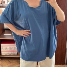 Roaman's Niebieska Bluzka Oversize Plus Size 9XL / 58 / 30
