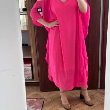 Signature by Robbie Bee Różowa Sukienka Maxi Cold Shoulder Plus Size 24W 6XL / 52 / 24