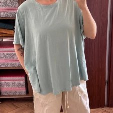 Miętowa bluzka SKY 4X (28W-30W) oversize basic V-neck Plus Size 8XL / 56 / 28
