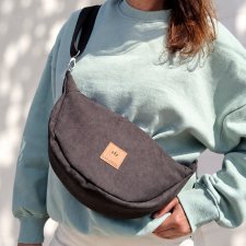 Torebka crossbody z Czekoladowego Nubuku