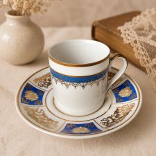 Filiżanka do mokki espresso kobalt i złocenia PM Martinroda NRD / GDR lata 60/70 Vintage