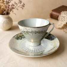 Filiżanka iryzowana Vintage perłowa złocenia Czechosłowacja lata 60