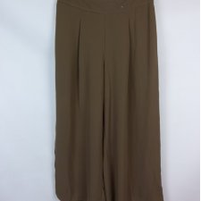 Primark spodnie szerokie proste palazzo oliwka khaki / M